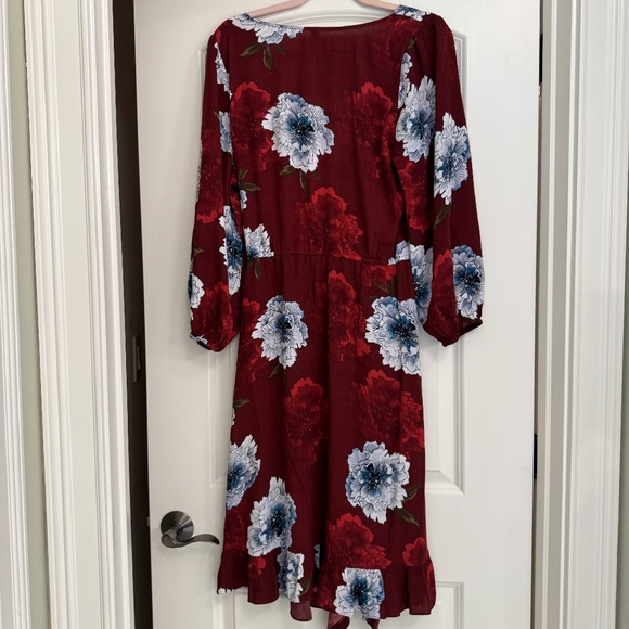 🌺 Anthropologie Plenty by Tracy Reese Aleah Dress | Red Floral Motif | Sz L - Picture 2 of 6